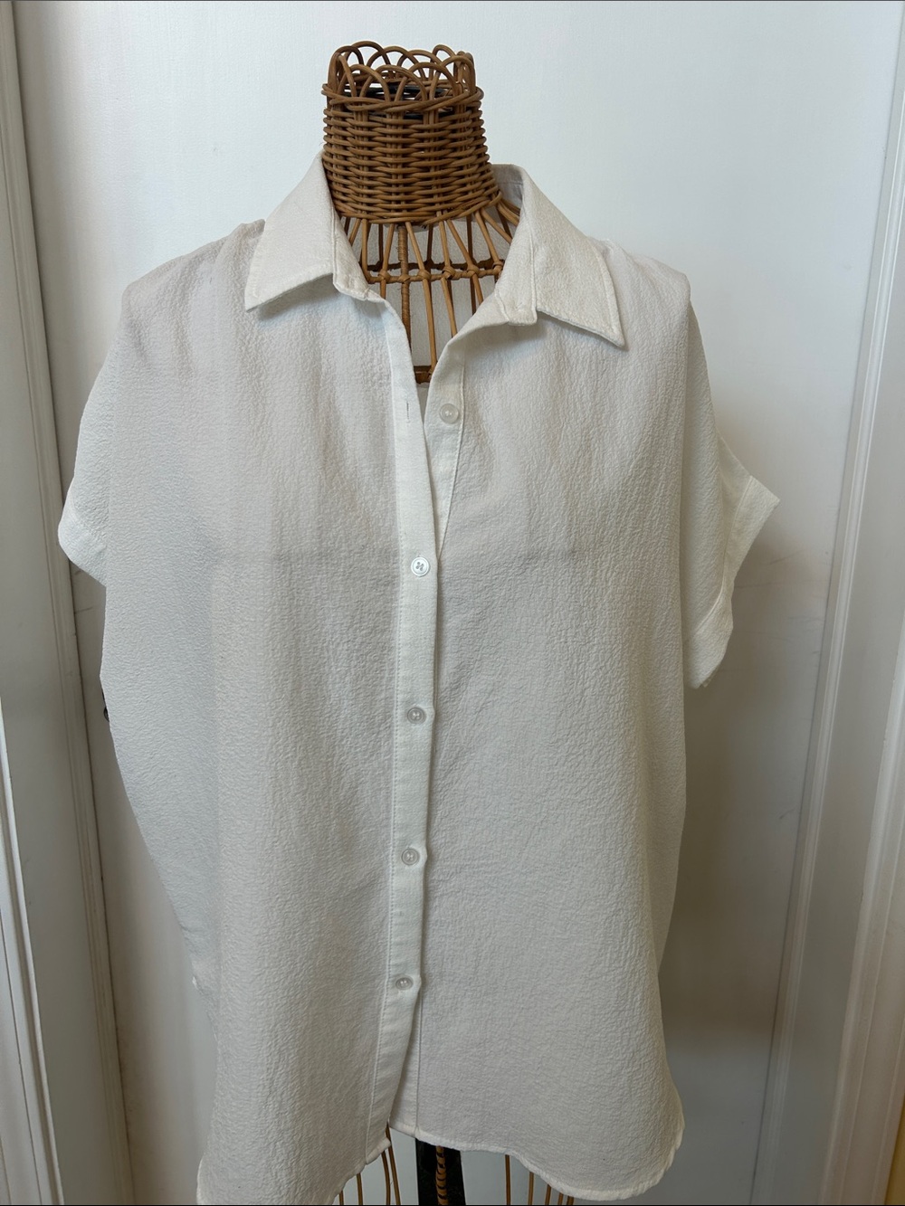 Relaxed Cream Button-Down Shirt